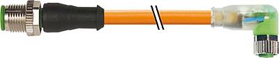 7000-40632-8460150 M12 male 0° / M8 female 90° A-cod. LED PUR 4x0.34 or UL/CSA+robot+drag ch. 1.5m - 1