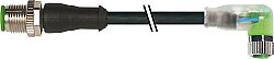 7000-40641-6502000 M12 male 0° / M8 female 90° A-cod. LED PUR 3x0.25 bk UL/CSA+robot+drag ch. 20m