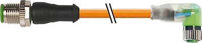 7000-40641-8450500 M12 male 0° / M8 female 90° A-cod. LED PUR 3x0.34 or UL/CSA+robot+drag ch. 5m - 1
