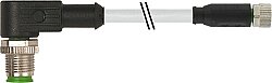 7000-40661-2300190 M12 male 90° / M8 female 0° A-cod. PUR 3x0.25 gy UL/CSA+drag ch. 1.9m
