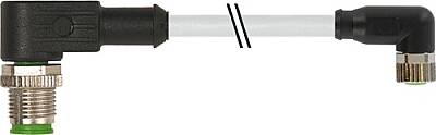7000-40681-2300400 M12 male 90° / M8 female 90° A-cod. PUR 3x0.25 gy UL/CSA+drag ch. 4m - 1