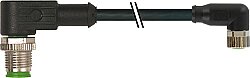 7000-40681-6300150 M12 male 90° / M8 female 90° A-cod. PUR 3x0.25 bk UL/CSA+drag ch. 1.5m