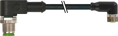 7000-40681-6500100 M12 male 90° / M8 female 90° A-cod. PUR 3x0.25 bk UL/CSA+robot+drag ch. 1m - 1