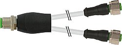 7000-40701-2130350 Y-Distributor M12 male / M12 female 0° A-cod. PVC 3x0.34 gy UL/CSA 3.5m
