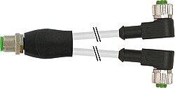 7000-40741-2130150 Y-Distributor M12 male / M12 female 90° A-cod. PVC 3x0.34 gy UL/CSA 1.5m