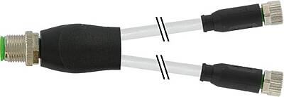 7000-40821-2100120 Y-Distributor M12 male / M8 female 0° A-cod. PVC 3x0.25 gy UL/CSA 1.2m - 1