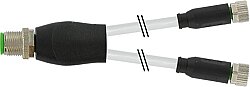 7000-40821-2300500 Y-Distributor M12 male / M8 female 0° A-cod. PUR 3x0.25 gy UL/CSA+drag ch. 5m