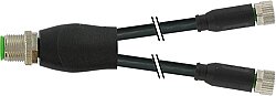 7000-40821-6100100 Y-Distributor M12 male / M8 female 0° A-cod. PVC 3x0.25 bk UL/CSA 1m