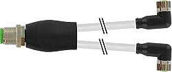 7000-40841-2100500 Y-Distributor M12 male / M8 female 90° A-cod. PVC 3x0.25 gy UL/CSA 5m