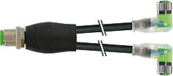 7000-40861-6100060 Y-Distributor M12 male / M8 female 90° A-cod. LED PVC 3x0.25 bk UL/CSA 0.6m