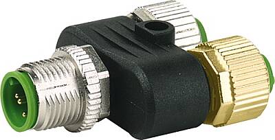 7000-41122-0000000 T-Coupler M12 male / 2x M12 female A-cod. Solid 67 5-pol. / 3-pol. + 2-pol. - 1