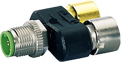 7000-41155-0000000 T-Coupler SlimLine M12 male / 2x M12 female A-cod. 5-pol. / 2x 3-pol.