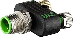 7000-41221-0000000 T-Coupler M12 male / 2x M8 female A-cod. 3-pol. / 2x 3-pol.