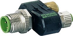 7000-41231-0000000 T-Coupler Slimline M12 male / 2x M8 female A-cod. 3-pol. / 2x 3-pol.