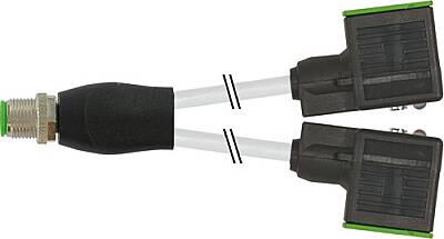 7000-42401-2260030 Y-Distributor M12 male / MSUD valve plug A-18mm PUR 3x0.75 gy UL/CSA 0.3m - 1