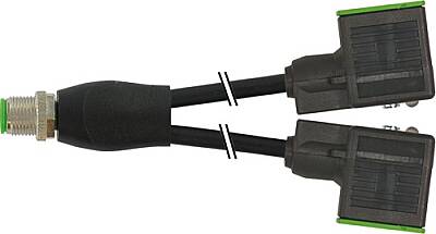 7000-42401-6260220 Y-Distributor M12 male / MSUD valve plug A-18mm PUR 3x0.75 bk UL/CSA 2.2m - 1