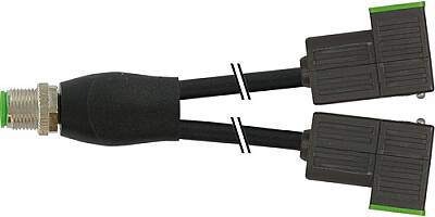 7000-42441-6260060 Y-Distributor M12 male / MSUD valve plug CI-9.4mm PUR 3x0.75 bk UL/CSA 0.6m - 1
