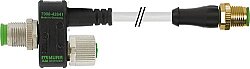 7000-42641-0000000 T-Coupler M12 male/M12 male+cable+M12 female A-cod 4-pol. / 3-pol. + 5-pol.