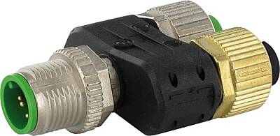 7000-42711-0000000 T-Coupler Slimline M12 male/ 2xM12 female shielded 5-pol. A-cod. for analog sensors - 1