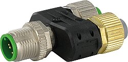 7000-42731-0000000 T-Coupler Slimline M12 male/ 2xM12 female shielded 4-pol. / 2x 3-pol. A-cod. for analog sensors