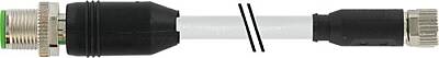 7000-43311-2410065 M12 male 0° / M8 female 0° A-cod. shielded PUR 4x0.34 shielded gy UL/ 0.65m - 1