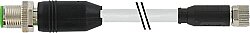 7000-43311-2410080 M12 male 0° / M8 female 0° A-cod. shielded PUR 4x0.34 shielded gy UL/ 0.8m