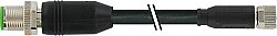 7000-43311-6410500 M12 male 0° / M8 female 0° A-cod. shielded PUR 4x0.34 shielded bk UL/ 5.0m