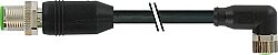 7000-43321-6400300 M12 male 0° / M8 female 90° A-cod. shielded PUR 3x0.34 shielded bk UL/CSA+drag ch. 3m