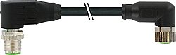 7000-43361-6400120 M12 male 90° / M8 female 90° A-cod. shielded PUR 3x0.34 shielded bk UL/CSA+drag ch. 1.2m