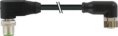 7000-43361-6400120 M12 male 90° / M8 female 90° A-cod. shielded PUR 3x0.34 shielded bk UL/CSA+drag ch. 1.2m - 1