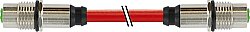 7000-44841-7920080 M12 fem. recept. / M12 fem. recept. D-cod. rear PUR 1x4xAWG22 shielded rd UL/CSA+drag ch. 0.8m