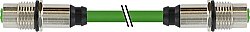 7000-44841-7940180 M12 fem. recept. / M12 fem. recept. D-cod. rear PUR 1x4xAWG22 shielded gn UL/CSA 1.8m