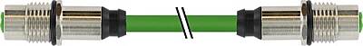 7000-44841-7940180 M12 fem. recept. / M12 fem. recept. D-cod. rear PUR 1x4xAWG22 shielded gn UL/CSA 1.8m - 1