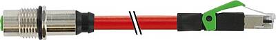 7000-44851-7920150 M12 fem. recept. D-cod. rear/RJ45 male 0° shielded PUR 1x4xAWG22 shielded rd UL/CSA+drag ch. 1.5m - 1