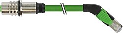 7000-44891-7940300 M12 fem. recept. D-cod. rear / RJ45 male 45° right PUR 1x4xAWG22 shielded gn UL/CSA 3m
