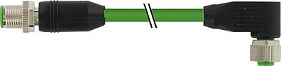 7000-46051-8020750 M12 male 0° / M12 female 90° A-cod. shielded PUR 4x0.5+2x0.25 shielded gn UL/CSA+drag ch. 7.5m - 1