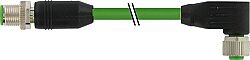 7000-46051-8021400 M12 male 0° / M12 female 90° A-cod. shielded PUR 4x0.5+2x0.25 shielded gn UL/CSA+drag ch. 14m