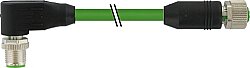 7000-46071-8021500 M12 male 90° / M12 female 0° A-cod. shielded PUR 4x0.5+2x0.25 shielded gn UL/CSA+drag ch. 15m