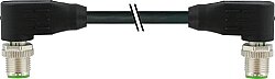 7000-47021-8050300 M12 male 90° / M12 male 90° Y-cod. shielded PUR AWG20/26 shielded bk UL/CSA+drag ch. 3m