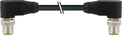 7000-47021-8050500 M12 male 90° / M12 male 90° Y-cod. shielded PUR AWG20/26 shielded bk UL/CSA+drag ch. 5m - 1