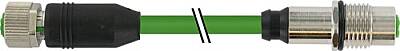 7000-47171-8310030 M12 fem. 0°/ M12 fem. recept. Y-cod. shielded rear PUR AWG20/26 shielded gn UL/CSA+drag ch. 0.3m - 1