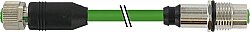 7000-47171-8310100 M12 fem. 0°/ M12 fem. recept. Y-cod. shielded rear PUR AWG20/26 shielded gn UL/CSA+drag ch. 1m