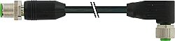 7000-48011-7220600 M12 male 0° / M12 female 90° A-cod. PUR 8x0.25 bk UL/CSA+drag ch. 6m
