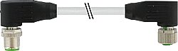 7000-48021-2920100 M12 male 90° / M12 female 90° A-cod. PUR 8x0.25 gy UL/CSA+drag ch. 1m