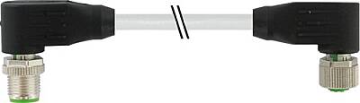 7000-48071-2910060 M12 male 90° / M12 female 90° A-cod. shielded PUR 8x0.25 shielded gy UL/CSA+drag ch. 0.6m - 1