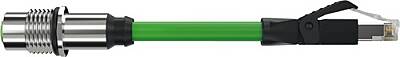 7000-51551-7900250 M12 fem. recept. X-cod. / RJ45 male 0° shielded PUR 4x2xAWG26 shielded gn UL/CSA 2.5m - 1