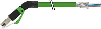 7000-74141-7961000 RJ45 male 45° down with cable shielded PUR 1x4xAWG22 shielded gn UL/CSA+drag ch. 10m - 1