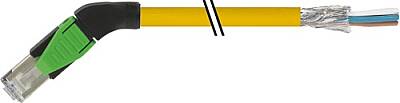 7000-74161-6750150 RJ45 male 45° left with cable shielded PUR 1x4xAWG22 shielded ye UL/CSA+drag ch. 1.5m - 1