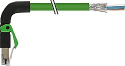 7000-74241-7964500 RJ45 male 90° down with cable shielded PUR 1x4xAWG22 shielded gn UL/CSA+drag ch. 45m