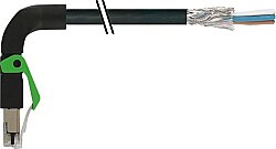 7000-74241-8510150 RJ45 male 90° down with cable shielded PUR 1x4xAWG22 shielded bk UL/CSA+drag ch. 1.5m